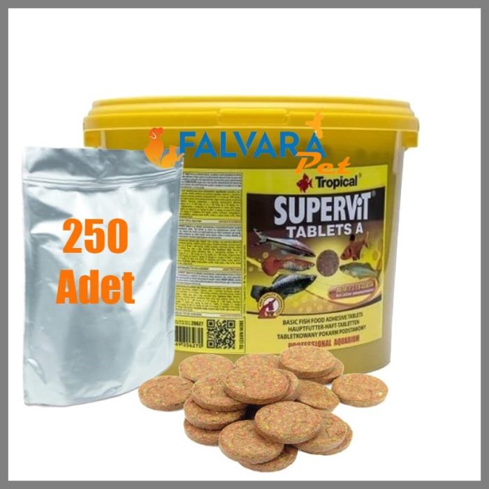 250 Adet Tropical Supervit A Tablets Kovadan Bölme Tablet Balık Yemi