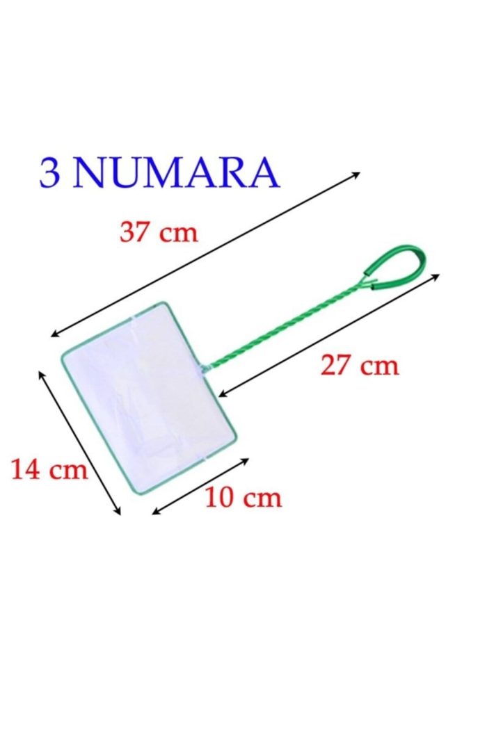 3 Numara Beyaz Akvaryum Balık Kepçesi 14x10x27(37) Cm